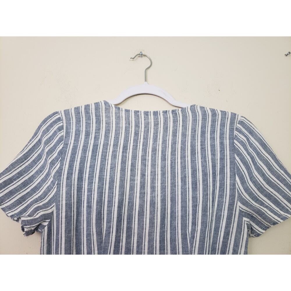Marine Layer Frances Womens Wrap Dress Size S Blue Stripe Preppy Beach Cruise - Picture 7 of 8